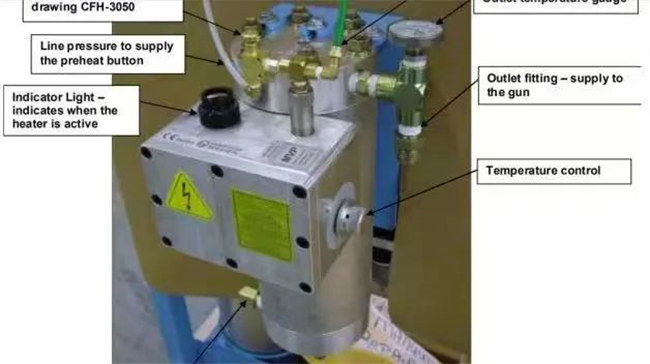 廣東博皓 美國(guó)MVP膠衣噴射設(shè)備的加溫器裝置